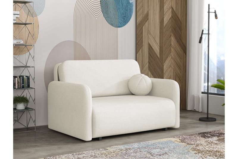 Ajmeri Sovesofa 2-seter i Plysj - Beige - Møbler - Sofaer - Sovesofaer - 2 seters sovesofa