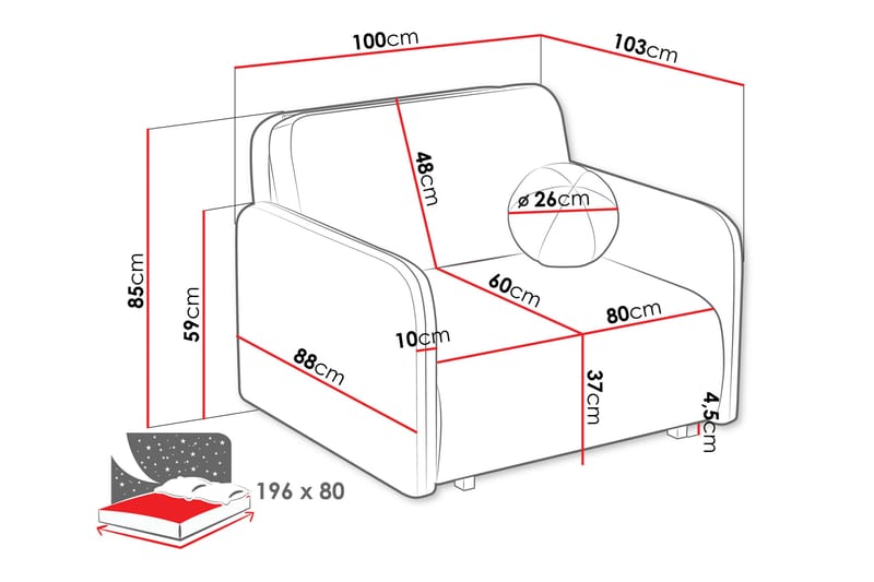 Ajmeri Sovesofa 2-seter - Oransje - Møbler - Sofaer - Sovesofaer - 2 seters sovesofa