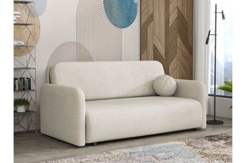 Ajmeri Sovesofa 3-seter i Bouclé - Beige - Møbler - Sofaer - Sovesofaer - 3 seters sovesofa