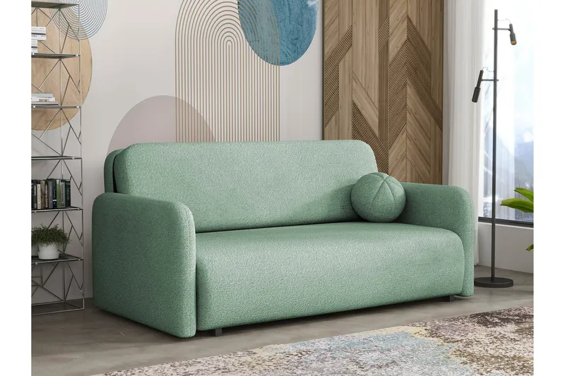 Ajmeri Sovesofa 3-seter i Bouclé, Grønn