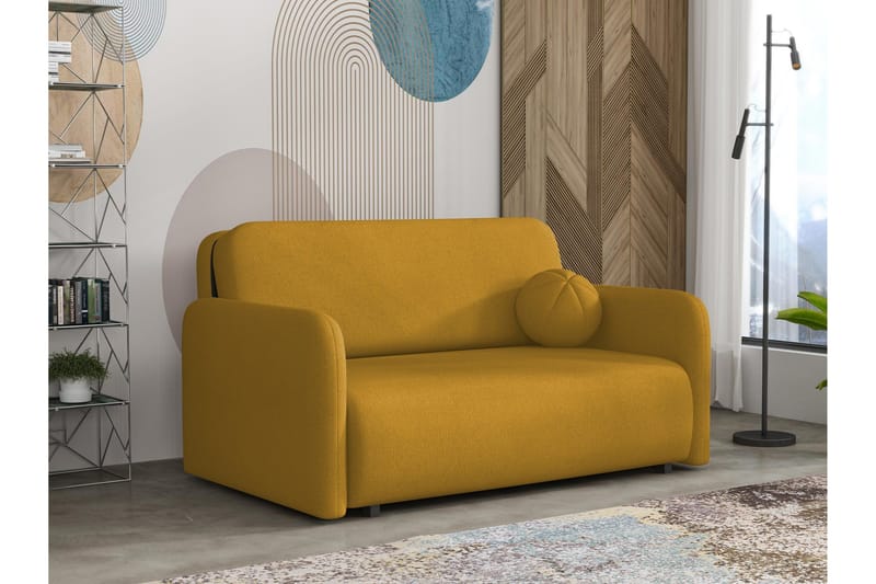 Ajmeri Sovesofa 3-seter i Plysj, Gul