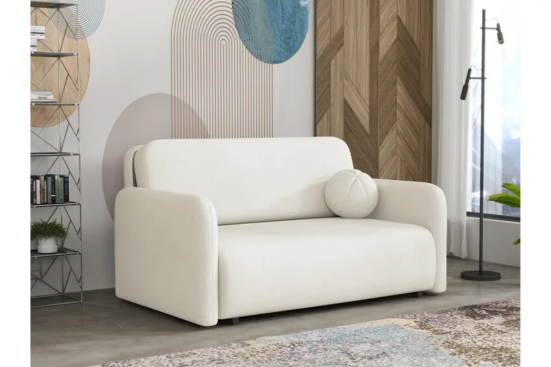 Ajmeri Sovesofa 3-seter i Plysj - Beige - Møbler - Sofaer - Sovesofaer - 3 seters sovesofa