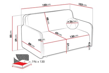Ajmeri Sovesofa i Bouclé - Rosa - Møbler - Sofaer - Sovesofaer - 3 seters sovesofa