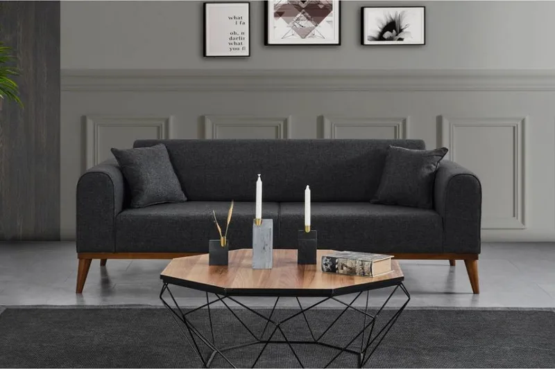 Akio 4-seters Sovesofa - Antrasitt - Møbler - Sofaer - Sovesofaer - 4 seters sovesofa