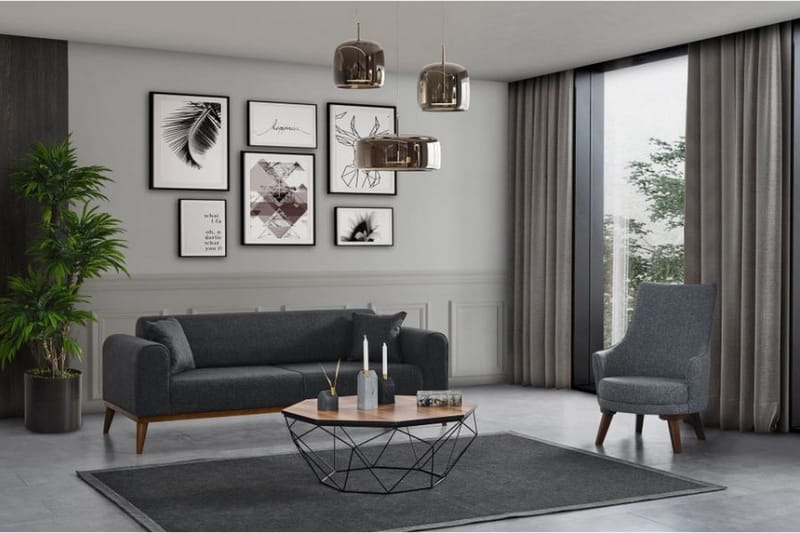 Akio 4-seters Sovesofa - Antrasitt - Møbler - Sofaer - Sovesofaer - 4 seters sovesofa
