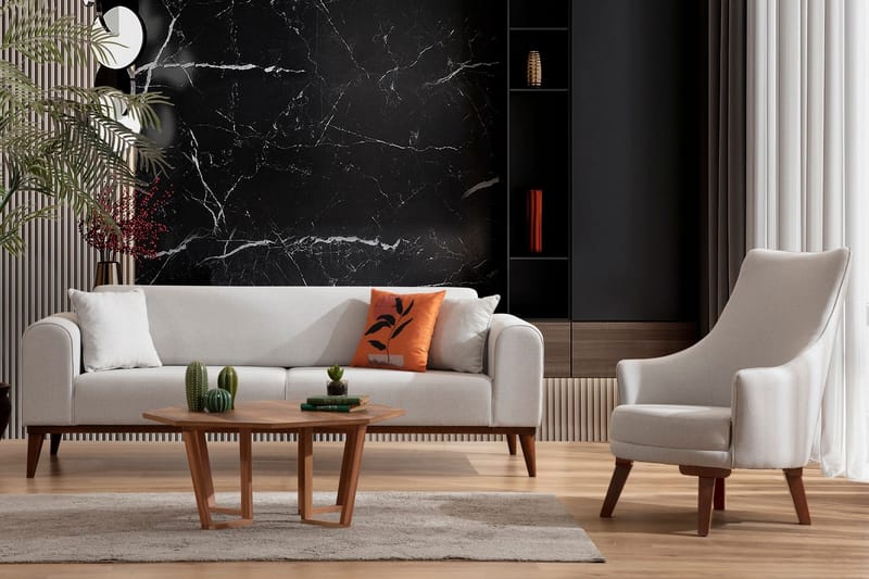 Akio 4-seters Sovesofa - Krem - Møbler - Sofaer - Sovesofaer - 4 seters sovesofa