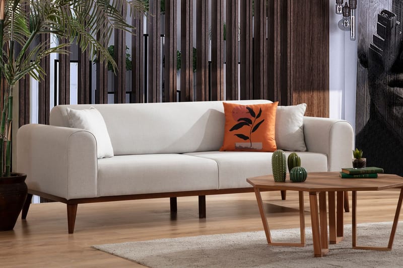 Akio 4-seters Sovesofa - Krem - Møbler - Sofaer - Sovesofaer - 4 seters sovesofa