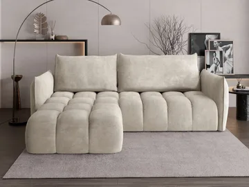 Aldvian 3-seters sovesofa med divan - beige - Møbler - Sofaer - Sovesofaer - Hjørnesovesofa
