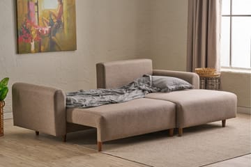 Alfie 4-seters Sovesofa med Divan - Brun - Møbler - Sofaer - Sovesofaer - Sovesofa divan