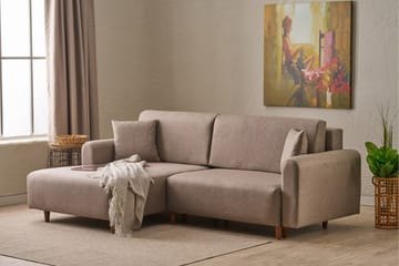 Alfie 4-seters Sovesofa med Divan - Brun - Møbler - Sofaer - Sovesofaer - Sovesofa divan