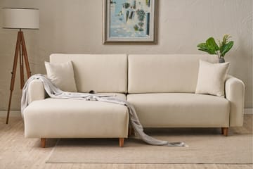 Alfie 4-seters Sovesofa med Divan - Krem - Møbler - Sofaer - Sovesofaer - Sovesofa divan