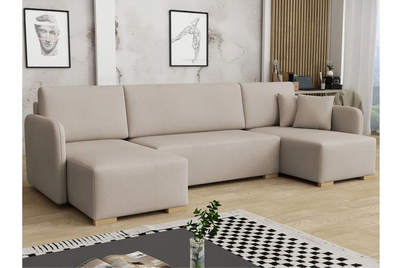 Amelus Sovesofa Dobbel Divan 4-Seter, Beige
