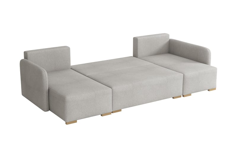 Amelus Sovesofa Dobbel Divan 4-Seter - Grå - Møbler - Sofaer - Sovesofaer - U sovesofa