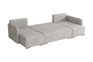 Amelus Sovesofa Dobbel Divan 4-Seter - Hvit - Møbler - Sofaer - Sovesofaer - U sovesofa