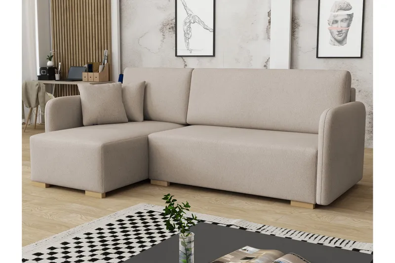 Amelus Sovesofa Med 4-Seters Divan, Beige