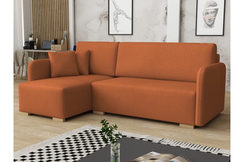 Amelus Sovesofa Med 4-Seters Divan - Beige - Møbler - Sofaer - Sovesofaer - Sovesofa divan