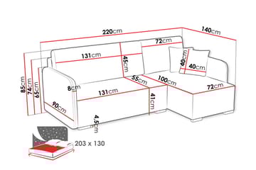 Amelus Sovesofa Med 4-Seters Divan - Brun - Møbler - Sofaer - Sovesofaer - Sovesofa divan