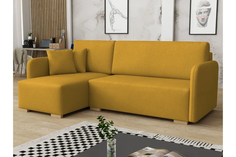 Amelus Sovesofa Med 4-Seters Divan, Gul