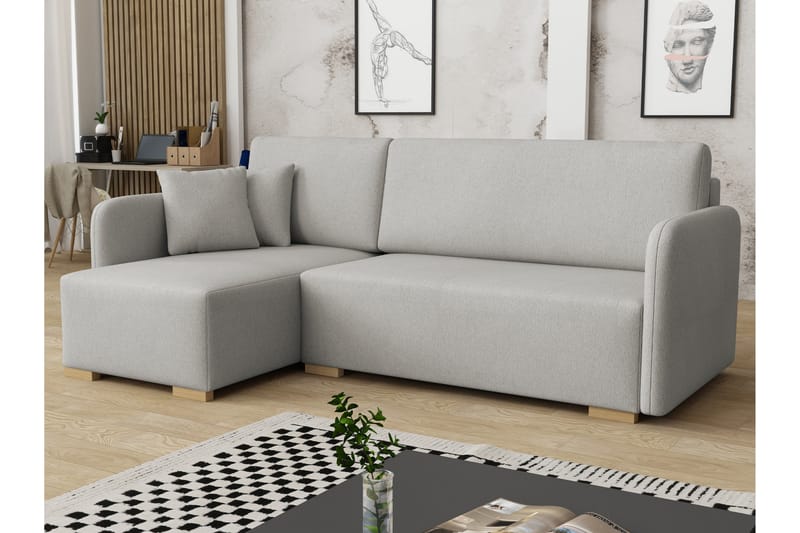 Amelus Sovesofa Med 4-Seters Divan - Hvit - Møbler - Sofaer - Sovesofaer - Sovesofa divan