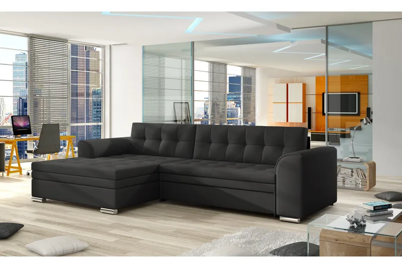 Amerikana Hjørnesovesofa med Divan, Svart