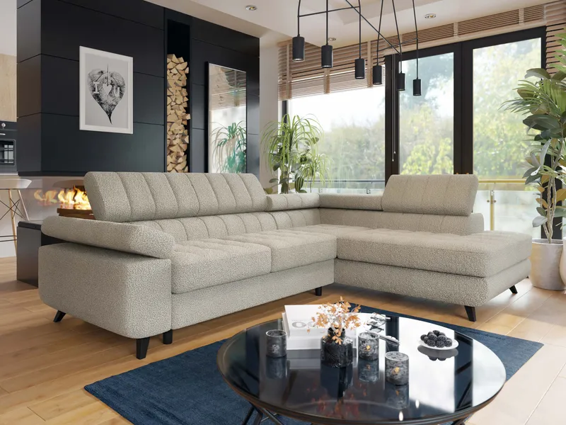 Amshyttan Sovesofa med sjeselong 4-seter, Beige