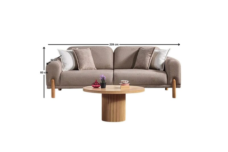 Astran Rektangulær Sovesofa 93x190 cm i Bouclé - Muldvarpgrå - Møbler - Sofaer - Sovesofaer - 3 seters sovesofa