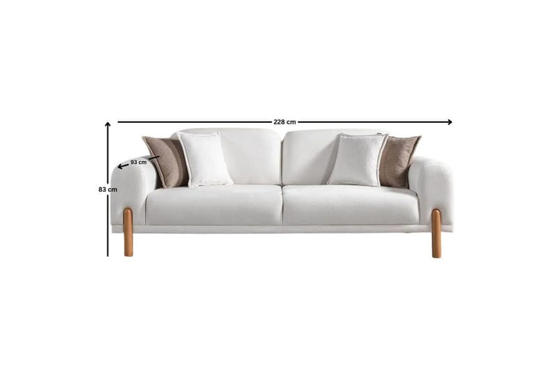 Astran Sovesofa 3-seter - Kremhvit - Møbler - Sofaer - Sovesofaer - 3 seters sovesofa