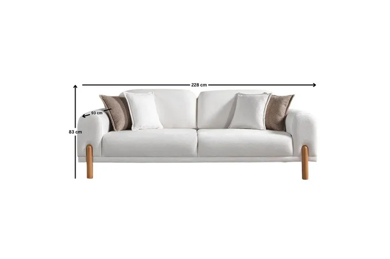 Astran Sovesofa 3-seter - Kremhvit - Møbler - Sofaer - Sovesofaer - 3 seters sovesofa