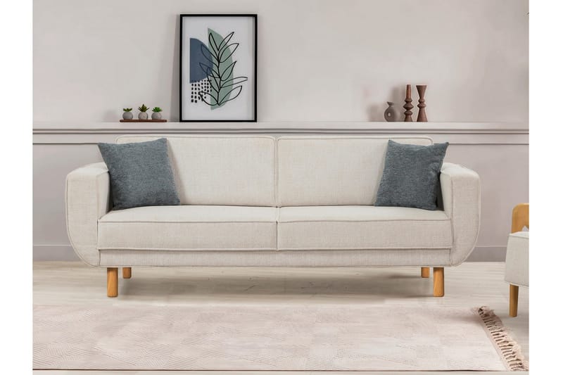 Austen 3-seters Sovesofa 66x189 cm i Stoff - Kremhvit - Møbler - Sofaer - Sovesofaer - 3 seters sovesofa