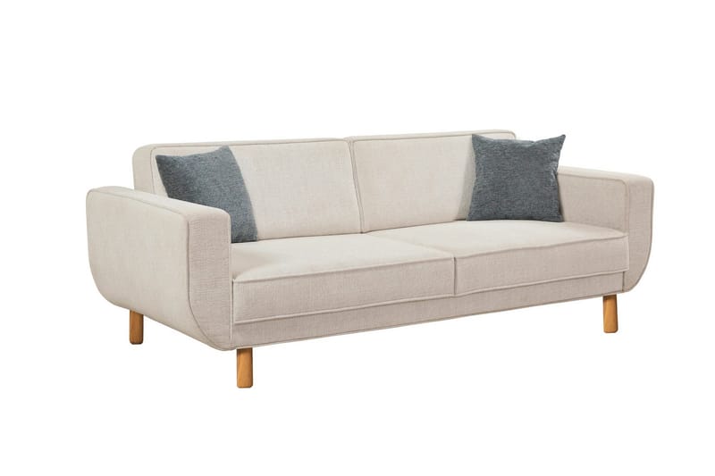 Austen 3-seters Sovesofa 66x189 cm i Stoff, Kremhvit