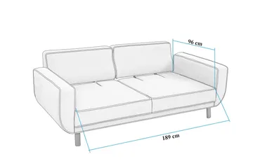 Austen 3-seters Sovesofa - Krem - Møbler - Sofaer - Sovesofaer - 3 seters sovesofa