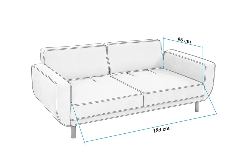 Austen 3-seters Sovesofa - Krem - Møbler - Sofaer - Sovesofaer - 3 seters sovesofa