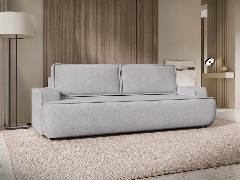 Avignon 3-seters Sovesofa 147x208 cm med Oppbevaring i Bouclé - Grå - Møbler - Sofaer - Sovesofaer - 3 seters sovesofa