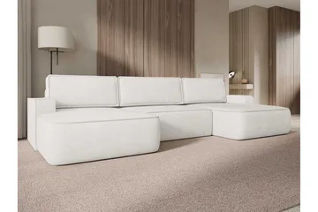 Avignon Sovesofa Dubbeldivan 5-sits - Hvit - Møbler - Sofaer - Sovesofaer - U sovesofa