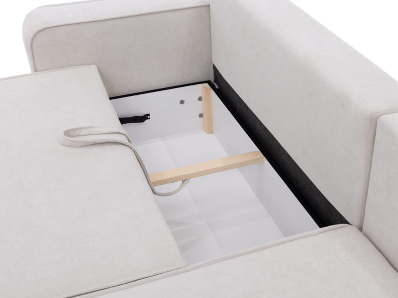 Avignon Sovesofa med sjeselong 3-seter - Beige - Møbler - Sofaer - Sovesofaer - Sovesofa divan