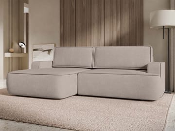 Avignon Sovesofa med sjeselong 3-seter - Beige - Møbler - Sofaer - Sovesofaer - Sovesofa divan