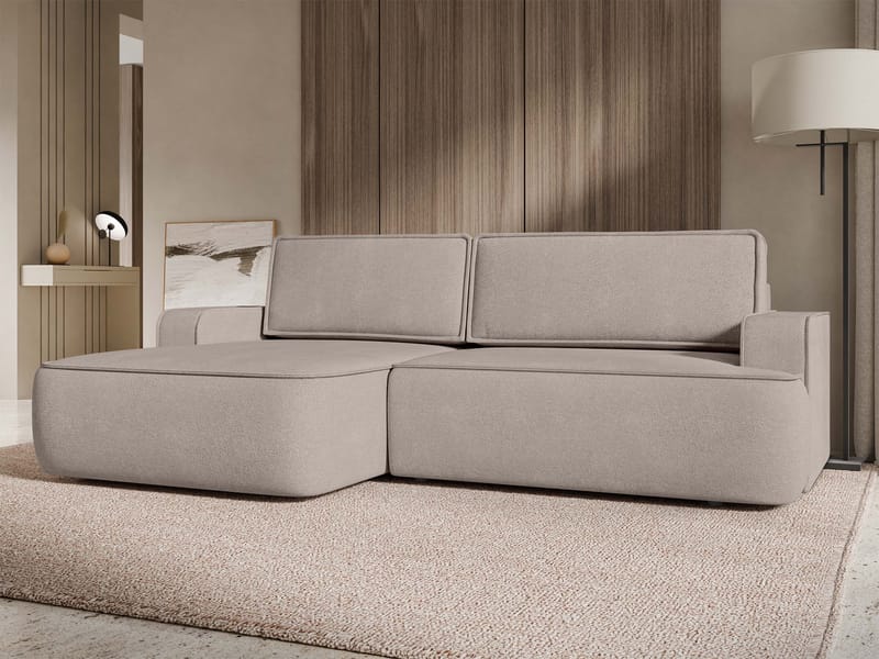 Avignon Sovesofa med sjeselong 3-seter - Beige - Møbler - Sofaer - Sovesofaer - Sovesofa divan