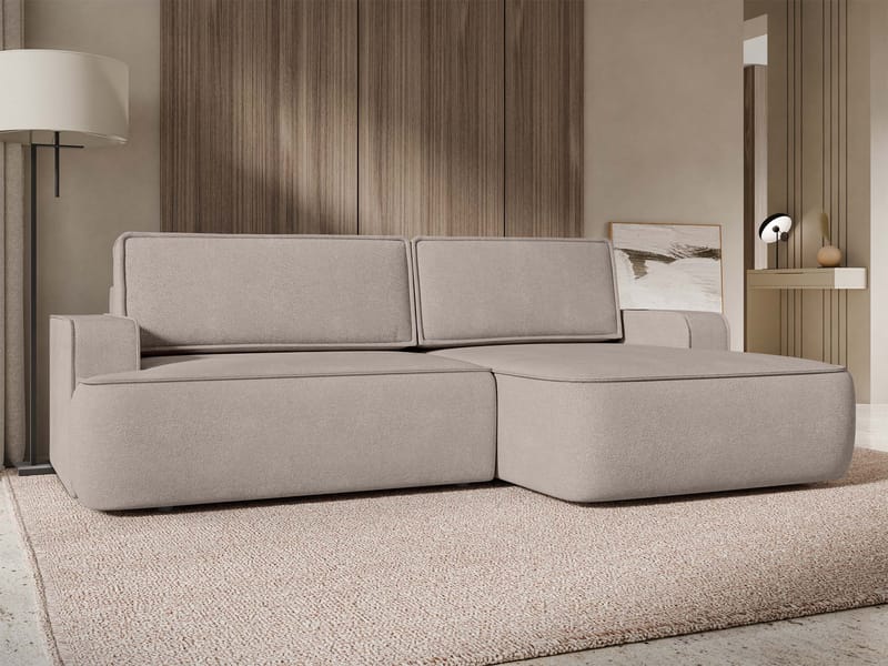 Avignon Sovesofa med sjeselong 3-seter - Beige - Møbler - Sofaer - Sovesofaer - Sovesofa divan