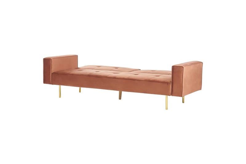 Bäddsoffa Beliani Visnes Brun, Guld Brown||GOLD - Møbler - Sofaer - Sovesofaer - 3 seters sovesofa