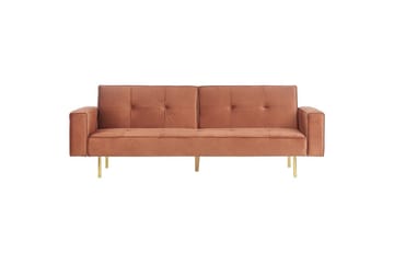 Bäddsoffa Beliani Visnes Brun, Guld Brown||GOLD - Møbler - Sofaer - Sovesofaer - 3 seters sovesofa