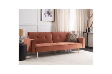 Bäddsoffa Beliani Visnes Brun, Guld Brown||GOLD - Møbler - Sofaer - Sovesofaer - 3 seters sovesofa