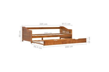 Bäddsoffa ram furu honungsbrun 90x200 cm - Møbler - Sofaer - Sovesofaer - Langsgående sovesofa