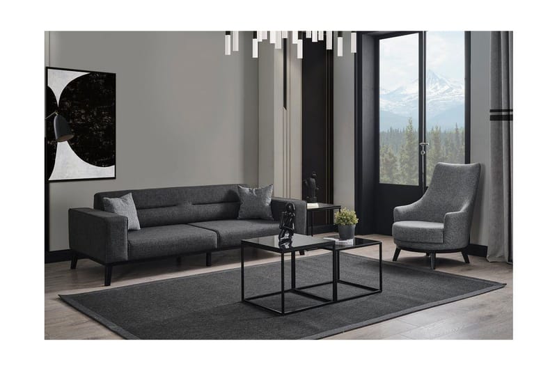 Banjo 4-seters Sovesofa - Antrasitt - Møbler - Sofaer - Sovesofaer - 4 seters sovesofa