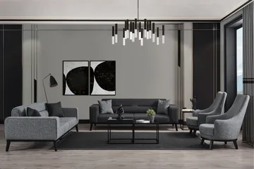 Banjo 4-seters Sovesofa - Lysegrå - Møbler - Sofaer - Sovesofaer - 4 seters sovesofa