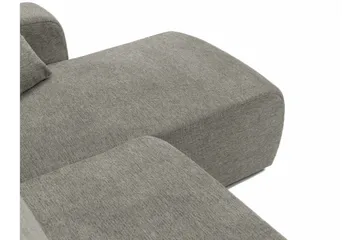 Barile Sovesofa med Dobbel Sjeselong 4-seter i Plysj - Grå - Møbler - Sofaer - Sovesofaer - U sovesofa