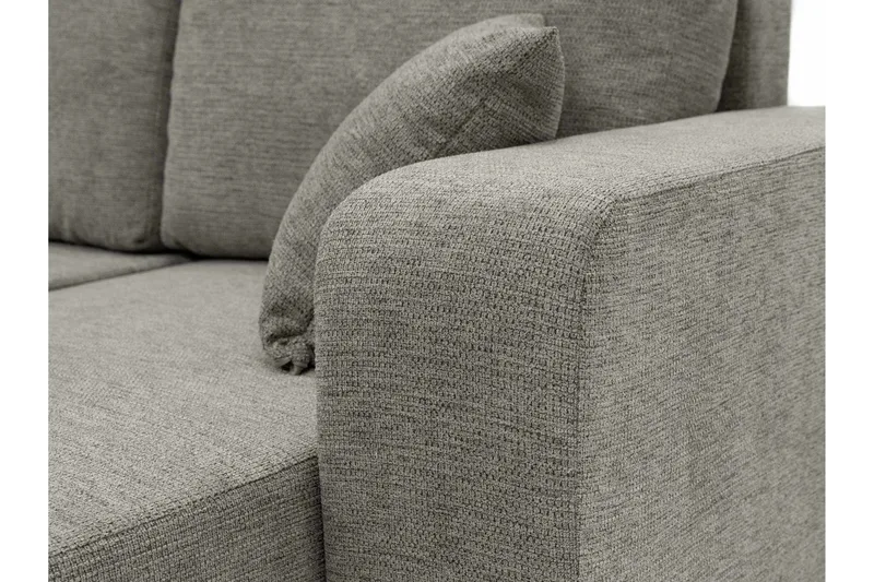 Barile Sovesofa med Dobbel Sjeselong 4-seter i Plysj - Hvit - Møbler - Sofaer - Sovesofaer - U sovesofa