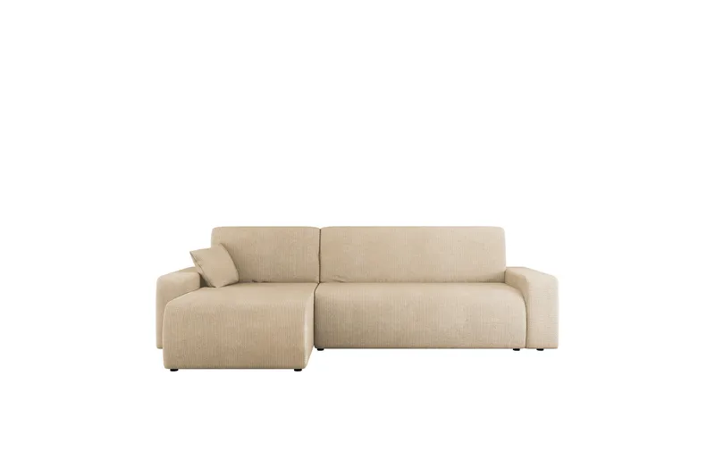 Barile Sovesofa med Sjeselong 3-seter i Plysj, Beige