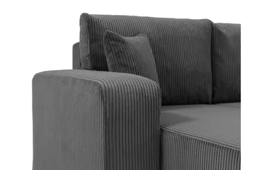 Barile Sovesofa med Sjeselong 3-seter i Plysj - Grå - Møbler - Sofaer - Sovesofaer - Sovesofa divan