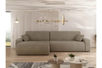 Barile Sovesofa med Sjeselong 3-seter i Plysj - Brun - Møbler - Sofaer - Sovesofaer - Sovesofa divan