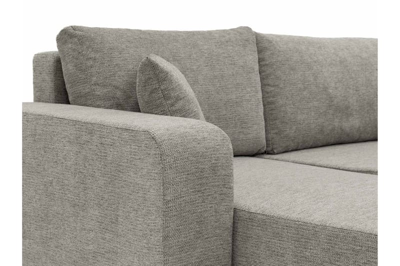 Barile Sovesofa med Sjeselong 3-seter i Plysj - Grå - Møbler - Sofaer - Sovesofaer - Sovesofa divan